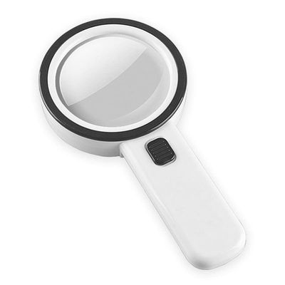 Microscope Accessories Kit Handheld Magnifying Glass Illuminated Magnifier Microscope Lens 30x12 LED Microscope Slides (Color : White, Magnification : 30X)