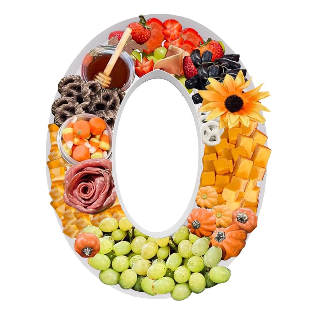 12" Fillable Cardboard Number Shaped Gift Grazing Charcuterie Board Paper Container (0)