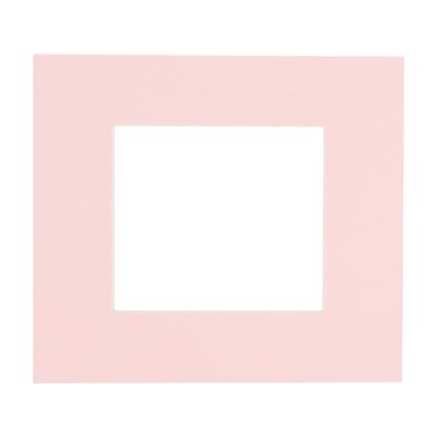 5x5 Mat For 7x7 Frame - Precut Soft Pink Square Shaped Photo Mat Board Opening - Acid Free Matte and Bevel Cut for Family Photos, Pack of 1 Matboard Show Kit With Acid Free Backing & Clear Bag