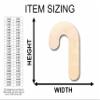 Unfinished Wood Candy Cane Silhouette Craft up to 46" DIY 14" / 1/2" view 2