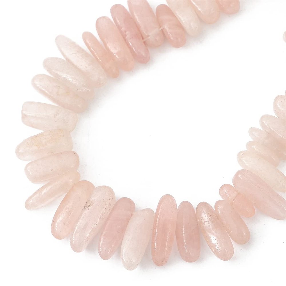 BEADIA Natural Rose Quartz Irregular Teardrop Stone Beads 0.4"-1.2" Loose Semi Gemstone Beads for Jewelry Making 15 Inch/Strand