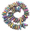 BEADIA Rainbow Titanium Coated Crystal Quartz Spike Point Stick Beads Polished 0.8"-1.2" for Jewelry Making 15 Inch/Strand view 1