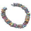 BEADIA Rainbow Titanium Coated Crystal Quartz Spike Point Stick Beads Polished 0.8"-1.2" for Jewelry Making 15 Inch/Strand view 2
