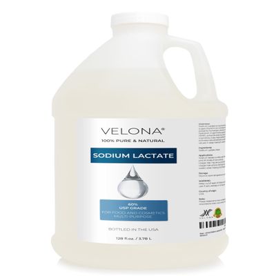 Sodium Lactate 60% - 1 Gallon / 128 Fl Oz | USP Grade Natural Preservative | for Soap Making & Lotions | Harder Bar of Soap, pH Regulator, Glycerin Substitute, Provides and Keep Moisture