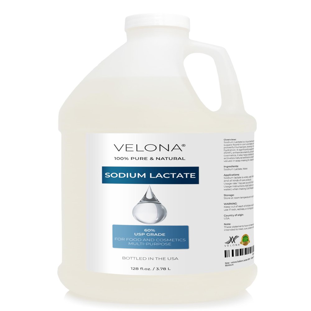 Sodium Lactate 60% - 1 Gallon / 128 Fl Oz | USP Grade Natural Preservative | for Soap Making & Lotions | Harder Bar of Soap, pH Regulator, Glycerin Substitute, Provides and Keep Moisture