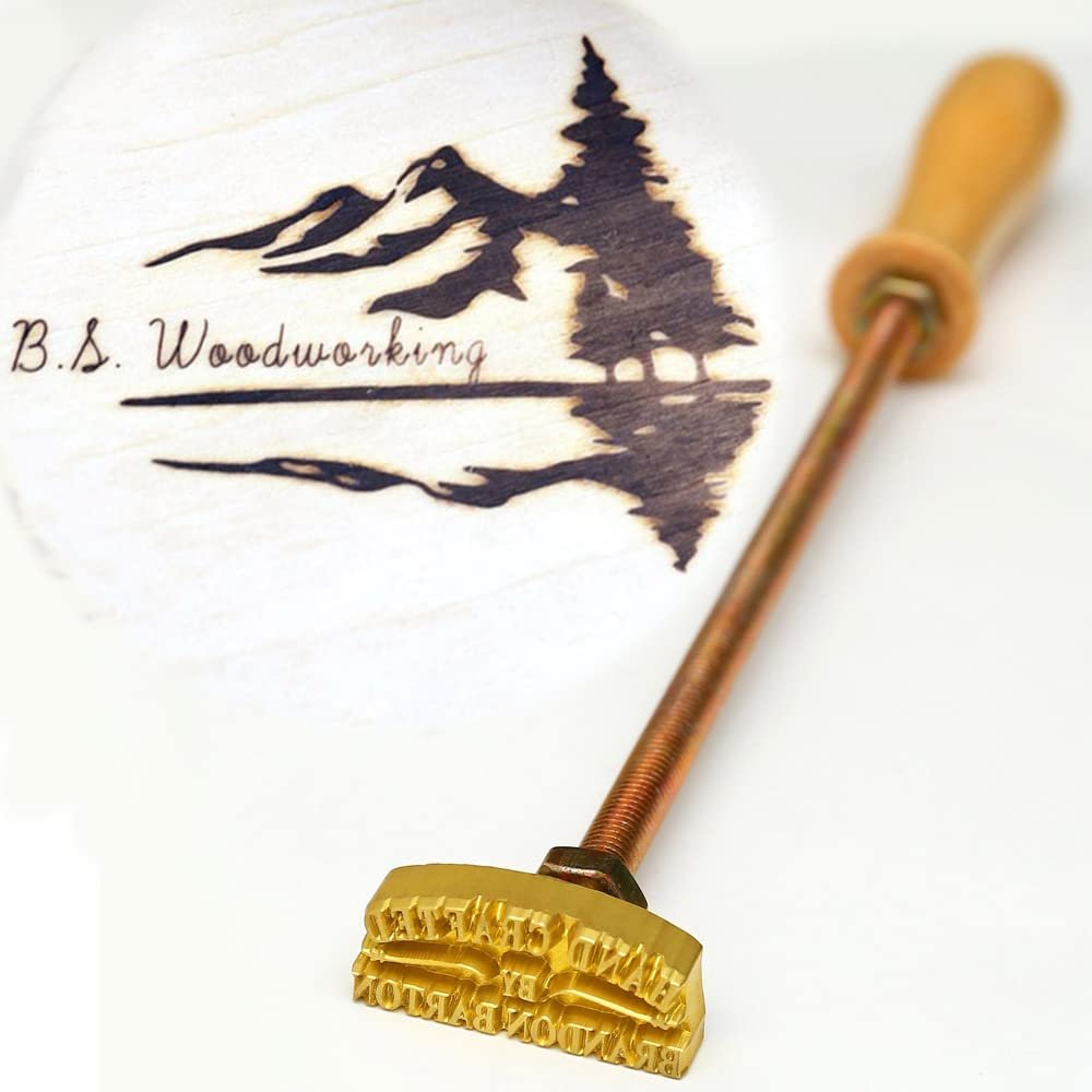 Custom Logo Wood Branding Iron,Durable Leather Branding Iron Stamp, Flame Heated Stamp,Personalize Mountain Woodking Design Stamp
