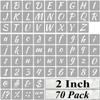 2 Inch Alphabet Letter Stencils for Painting - 70 Pack Letter and Number Stencil Templates with Signs for Painting on Wood, Reusable Numbers and Letters Stencils for Chalkboard Wood Signs & Wall Art view 1