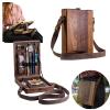 Writers Messenger Wood Box, Multifunctional Wooden Handmade Crossbody Postman Bag Portable Artist Tool Bag Painting Brush Tool Storage Sketch Box Easel for Outdoor Painting (Brown) view 1