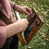 Writers Messenger Wood Box, Multifunctional Wooden Handmade Crossbody Postman Bag Portable Artist Tool Bag Painting Brush Tool Storage Sketch Box Easel for Outdoor Painting (Brown) view 2