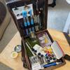 Writers Messenger Wood Box, Multifunctional Wooden Handmade Crossbody Postman Bag Portable Artist Tool Bag Painting Brush Tool Storage Sketch Box Easel for Outdoor Painting (Brown) view 4