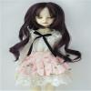 Doll Wigs JD445 7-8inch 18-20CM 1/4 MSD Long Lady Wave Thin Bangs Synthetic Mohair BJD Wigs (7-8inch, Dark Purple) view 1