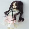 Doll Wigs JD445 7-8inch 18-20CM 1/4 MSD Long Lady Wave Thin Bangs Synthetic Mohair BJD Wigs (7-8inch, Dark Purple) view 3