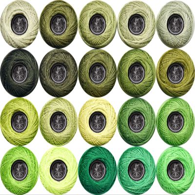 colored bird Soft 20 colorsClassic Crochet Thread 20 Pack Medium Avocado Green Gradient