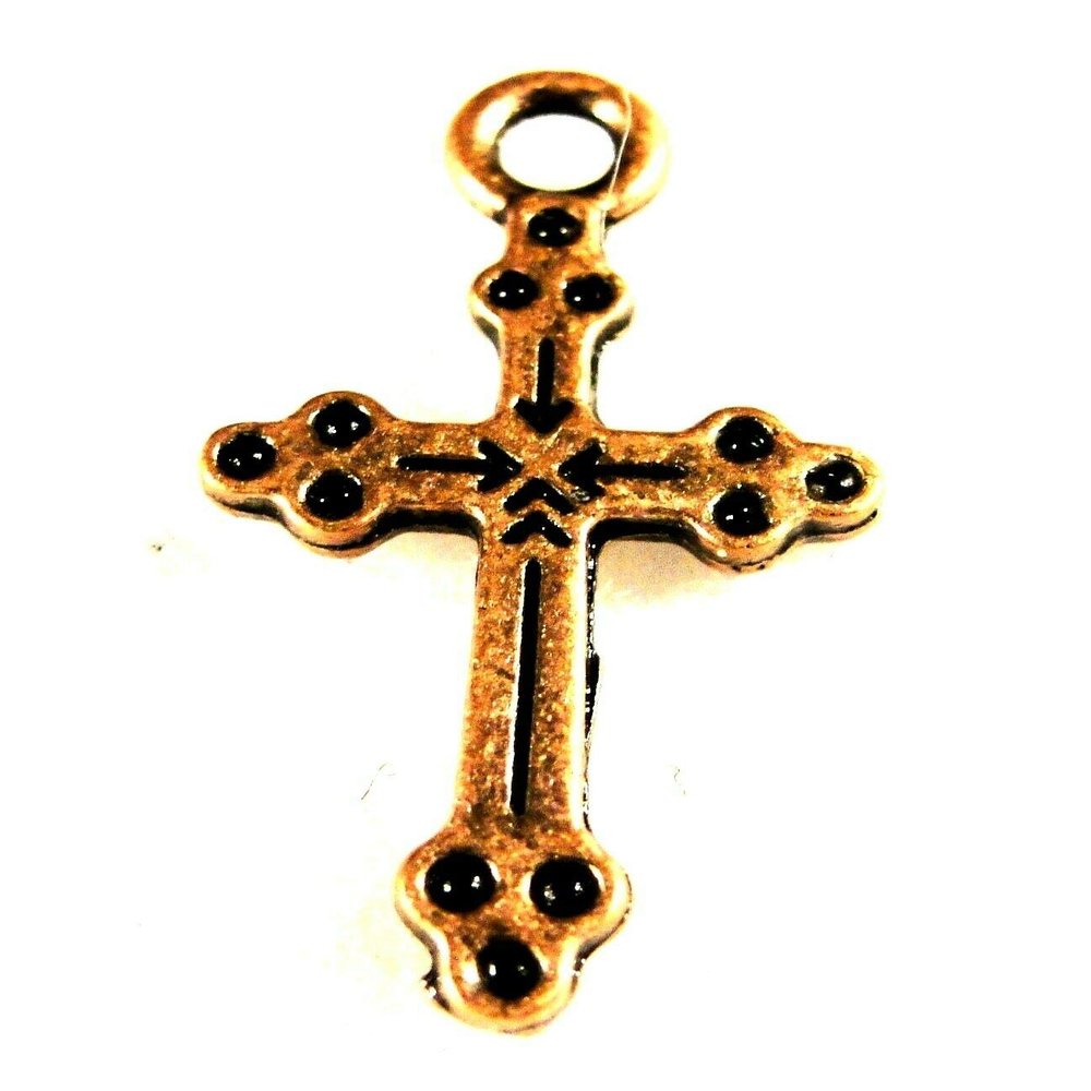 100Pcs. WHOLESALE Tibetan Antique Copper CROSS Charms Earring Drops Q0608 charm original