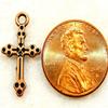 100Pcs. WHOLESALE Tibetan Antique Copper CROSS Charms Earring Drops Q0608 charm original view 2