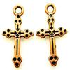 100Pcs. WHOLESALE Tibetan Antique Copper CROSS Charms Earring Drops Q0608 charm original view 3