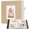 Vienrose Photo Album Self Adhesive for 2x3 4x6 5x7 8x10 Pictures DIY Scrapbook 40 Blank Pages Linen Cover Memory Book for Wedding, Baby Growth, Travel, Khaki view 1