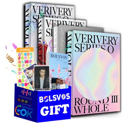 Dreamus VERIVERY - VERIVERY SERIES -'O~' [ROUND 3 : WHOLE] [Full Set ver.] (The 1st Album) 4 Albums+Pre Order Limited Benefits+BolsVos K-POP eBook (21p),1EA BolsVos Sticker for Toploader, Photocards