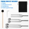 GOGHOST Tuning Forks for Healing Set 3PCS, Aluminum Fork with Mallet and Storage Bag for Chakra/Medical/Sound Therapy Instruments/Yoga/Meditation Accessories - Silver - 128Hz, 256Hz, 512Hz view 2