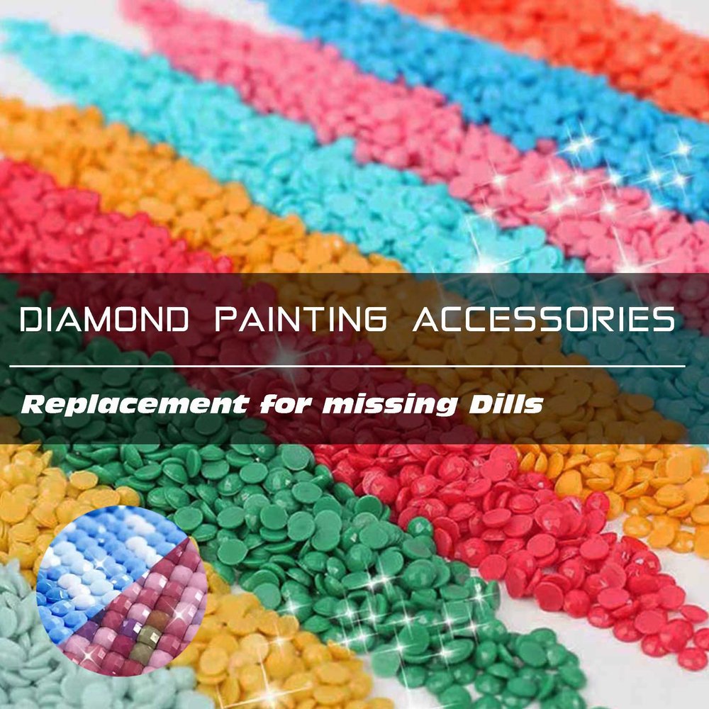 Carsilers Diamond Drill 734,Diamonds Painting Accessories Replacement for Missing Drills,Diamond Beads Replacement Drills Gems Stones,Round,About 3500pcs