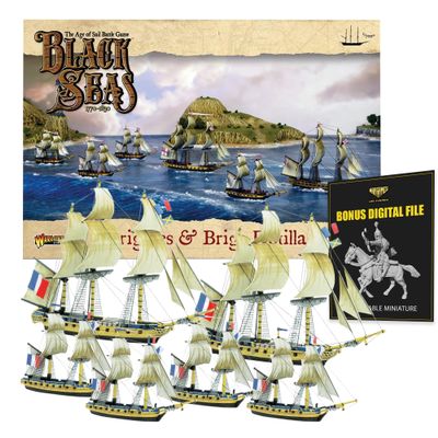 Wargames Delivered - Warlord Games Black Seas with Bonus Miniature STL Download - Frigates & Brigs Flotilla (1770-1830). 1/700 Scale, Naval Warfare, Model Ship Battles