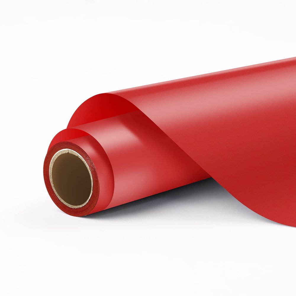 HTVRONT Red Permanent Vinyl, 12" x 11 FT Red Permanent Adhesive Vinyl Roll Compatible with Cricut Cutting Machine, Silhouette, Cameo, Signs, Scrapbooking, Craft, Die Cutters