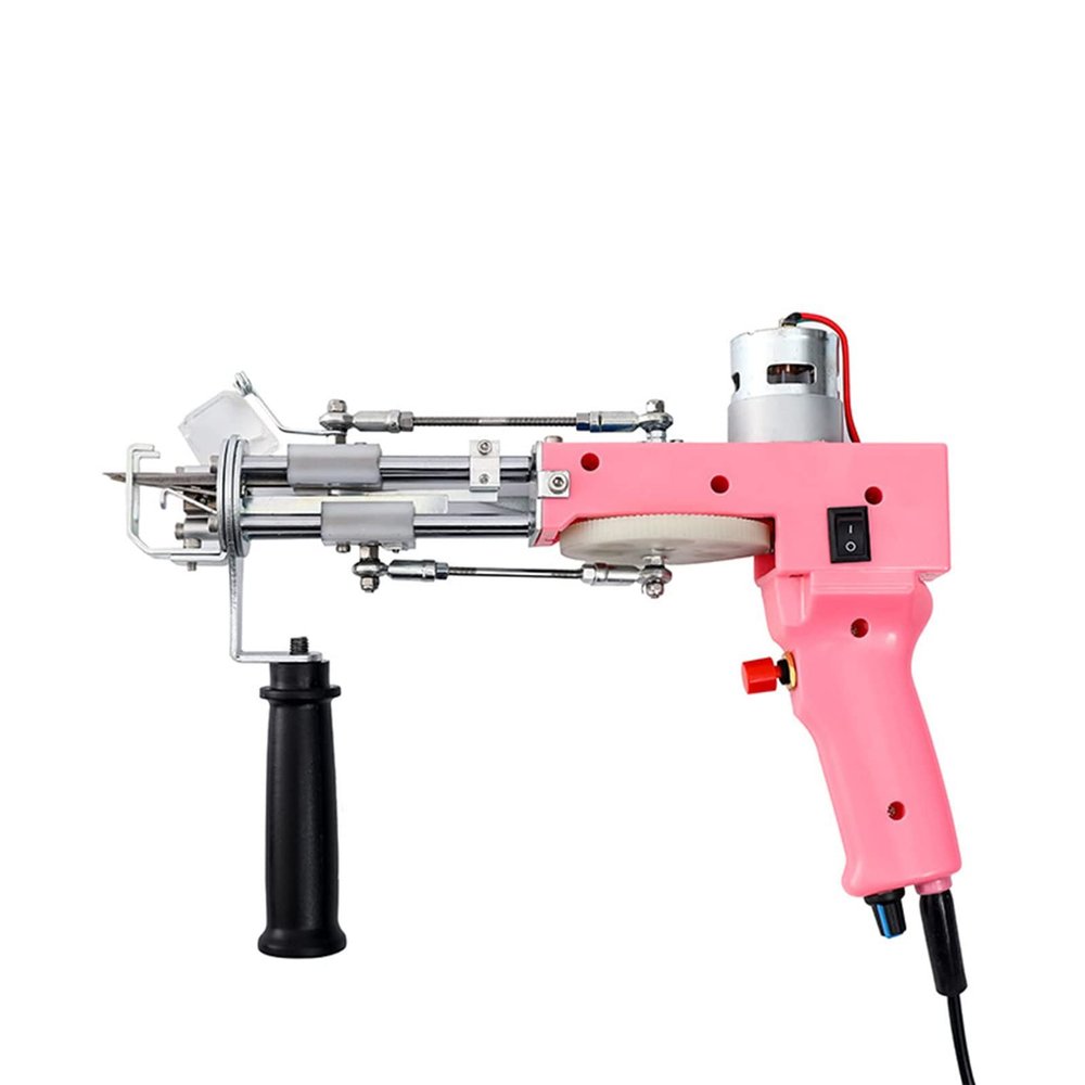 wzfdm Electric Carpet tufting Gun, 5-43 Stitches/s Adjustable Speed, Handheld Knitting Machine Home DIY Tools, Cut Pile Type Carpet Tufting Gun,Pink