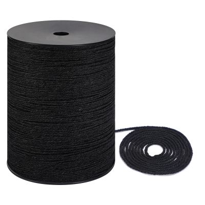 Macrame Cord 2mm x 656yd | 100% Natual Cotton Macrame Rope | 3 Strand Twisted Cotton Cord for Handmade Plant Hanger Wall Hanging Craft Making, Black