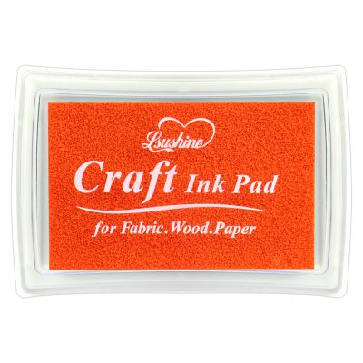 Craft Ink Pad for Rubber Stamps, Paper, Wooden, Fabric, Scrapbooking, Non-Toxic Finger Ink Pads for Kids (Orange)