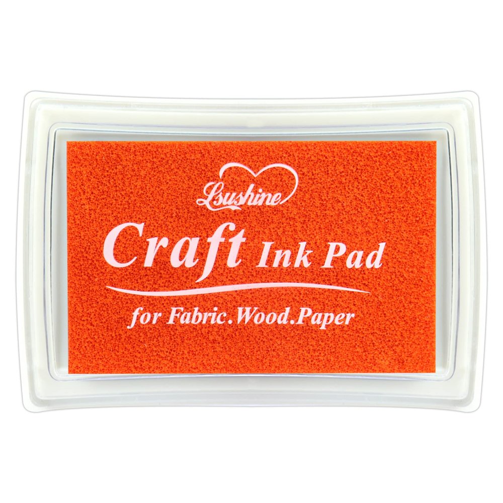 Craft Ink Pad for Rubber Stamps, Paper, Wooden, Fabric, Scrapbooking, Non-Toxic Finger Ink Pads for Kids (Orange)