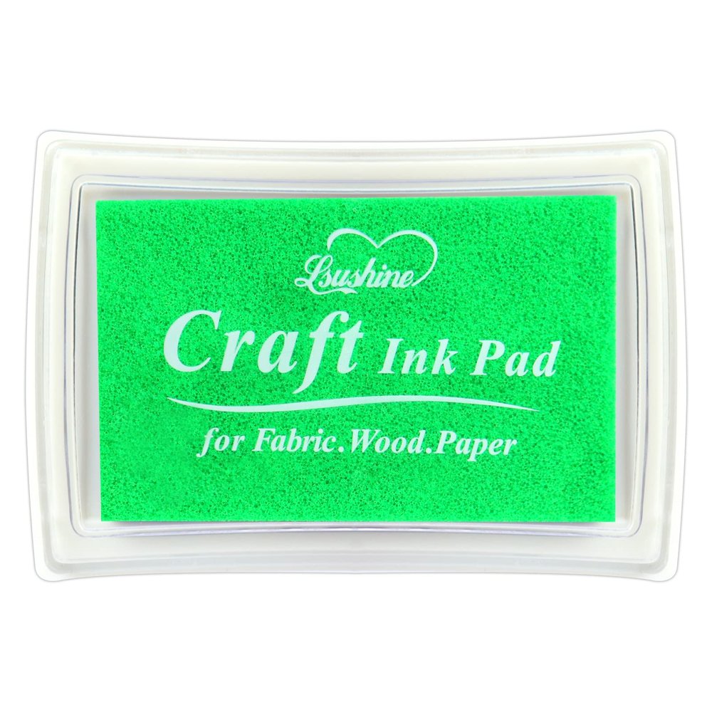 Craft Ink Pad for Rubber Stamps, Paper, Wooden, Fabric, Scrapbooking, Non-Toxic Finger Ink Pads for Kids (Emerald Green)