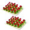 NWFashion 40PCS Miniature Colorful Flower Cluster Groups Grass Tufts Miniature Static Scenery Model (White) view 1