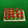 NWFashion 40PCS Miniature Colorful Flower Cluster Groups Grass Tufts Miniature Static Scenery Model (Red) view 3