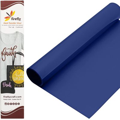 Firefly Craft Regular Royal Blue, Heat Transfer Vinyl for Shirts - Iron on Vinyl for Cricut & Silhouette Heat Press Vinyl for Shirt Transfers - Iron on HTV Vinyl - 15 Pieces, 12" X 20" (25 Feet) Each
