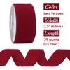 MEEDEE Red Velvet Wired Ribbon 2.5 Inch Wide Red Ribbons 25 Yards Spool Velvet Christmas Ribbon Red Wired Ribbons for Christmas Tree, Wreaths Supplies, Bows Making view 2