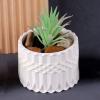 Concrete Flower Pot Silicone Mold with Lid Mold Retro Ripple Silicone Succulent Planter Mold Candle Pen Holder Cement Clay Mold Epoxy Resin Jewelry Storage Box Mould view 4