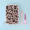 Bolaz Leopard Print Cheetah Pink Pencil Case Pen Case Pencil Bag Pouch Zipper Organizer Stationery School Bag Holder Makeup Bag for Kids Teen Office view 3