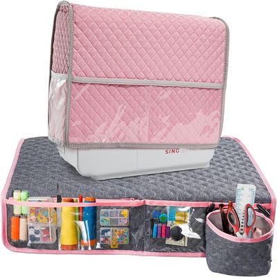 BAGSFY 2 in 1 Sewing Machine Accessories Set, Sewing Machine Dust Cover with Pad, Compatible with Singer, Brother Sewing Machine and Most Standard Machine.