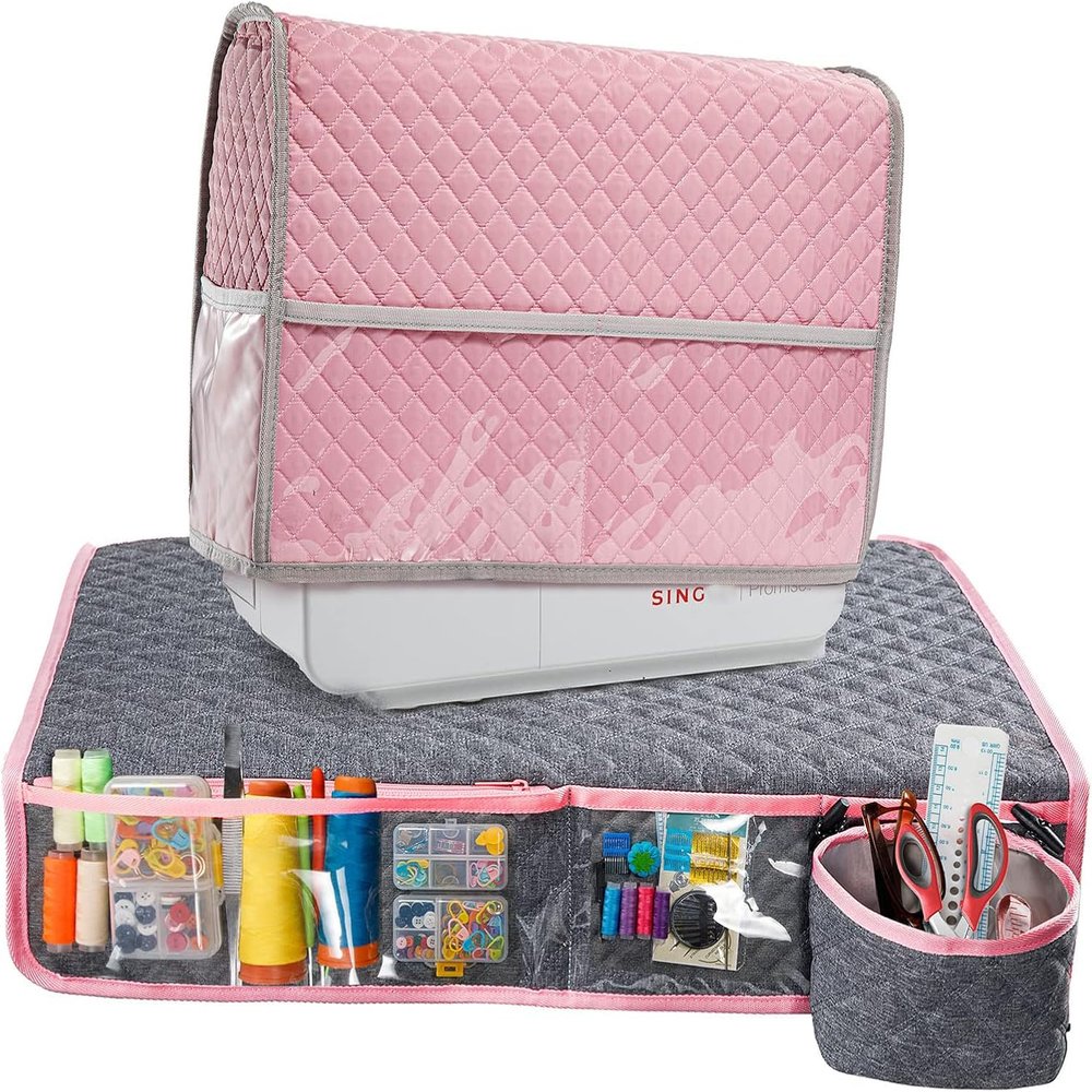 BAGSFY 2 in 1 Sewing Machine Accessories Set, Sewing Machine Dust Cover with Pad, Compatible with Singer, Brother Sewing Machine and Most Standard Machine.