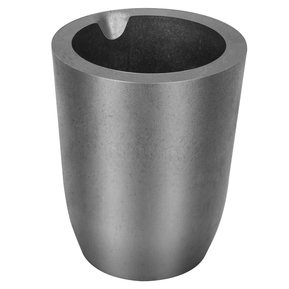 CANALHOUT 8kg #N8 Silicon Carbide Graphite Crucible with Pouring Spout,Crucibles for Melting Metal,Withstand The High Temperature 1800(3272F),Melting Casting Refining Aluminum Gold Silver Copper