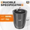 CANALHOUT 8kg #N8 Silicon Carbide Graphite Crucible with Pouring Spout,Crucibles for Melting Metal,Withstand The High Temperature 1800(3272F),Melting Casting Refining Aluminum Gold Silver Copper view 2