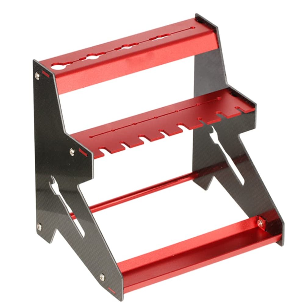 KYX Racing Carbon Fiber RC Tool Station Screwdriver Organizer Rack Screwdriver Storage Tool Holder RC Tools Stand RC Car Accessories Hex Cross Screwdriver (not Assembled)