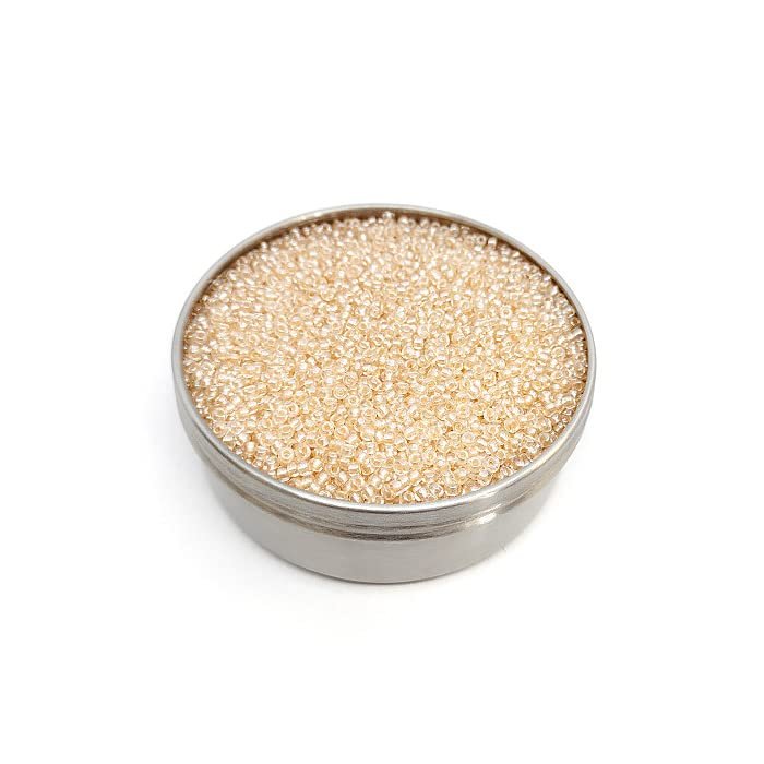 0.71oz Rocailles PRECIOSA Seed Beads 10/0 (Approx. 2.3 mm), Crystal Pearl Pastel Salmon