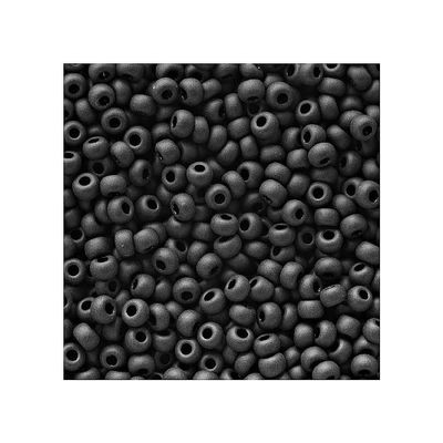 0.71oz Rocailles PRECIOSA Seed Beads 8/0, matt Black