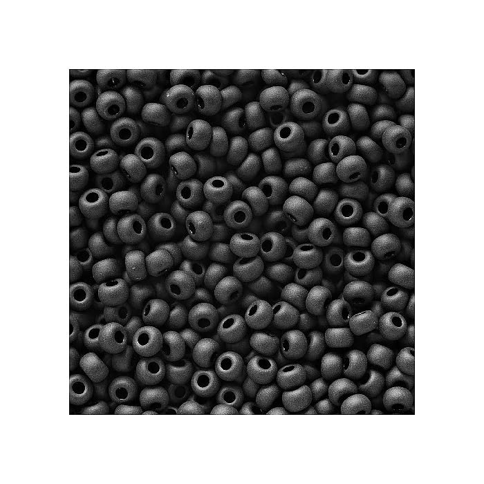 0.71oz Rocailles PRECIOSA Seed Beads 8/0, matt Black