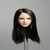 1/6 Scale Female Head Sculpt, Pale Skin Planted Hair Girl Head Carved for 12inch Action Figure Body Doll (Brown Hair) view 1