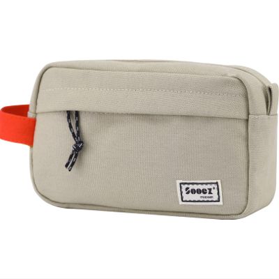 Sooez Big Capacity Pencil Case, Upgraded Canvas Pencil Pouch Large Pencil Bag Organizer, Separate Compartments Easy Grip Handle, Aesthetic Supply for School Teens Adults,Beige Pen Case