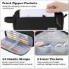 Sooez Big Capacity Pencil Case, Upgraded Canvas Pencil Pouch Large Pencil Bag Organizer, Separate Compartments Easy Grip Handle, Aesthetic Supply for School Teens Adults,Beige Pen Case view 3