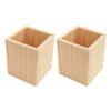 GANAZONO 2pcs Wooden Geometric Pen Holder Minimalist Desk Organizer for Office and Home Versatile Brush Pot for Stationery and Plants Pine Construction view 1