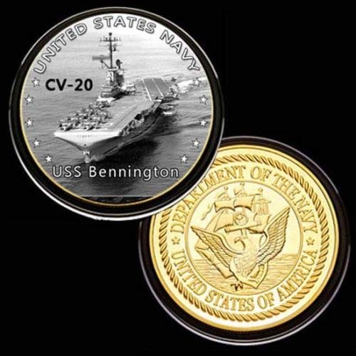 U.S. United States Navy | USS Bennington CV-20 | Gold Plated Colorized Printed Challenge Coin